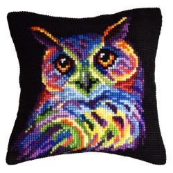 Cushion kit for embroidery Colorful Owl 40x40 SA99067