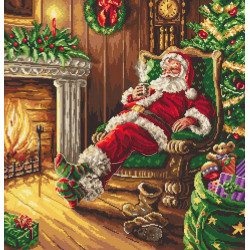 Santa's rest by the chimney 38,5x40cm SLETIL8052