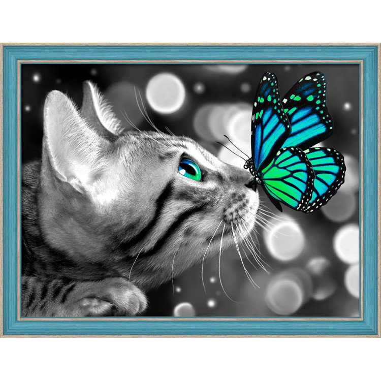 Buy Artibalta Diamond painting Bengal Cat and Butterfly AM1789
