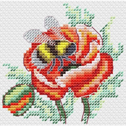 Cross-stitch kit "Poppy and bumblebee" SM-616