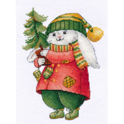 Cross-stitch kit "Bunny with Christmas tree" S1511