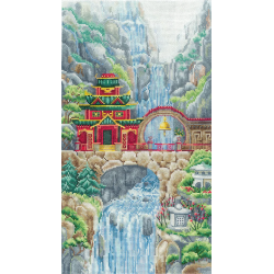 Набор для вышивания крестом "Водопадный храм" SANV-39