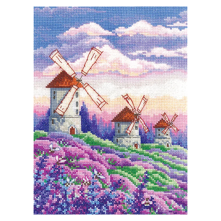 Cross-stitch kit "Landscape with windmills" SANP-63