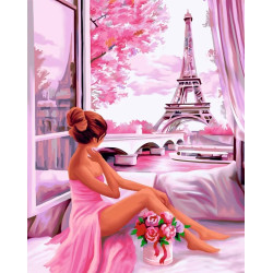 Алмазная картина с подрамником "Розовый рассвет" 40*50 см DP055