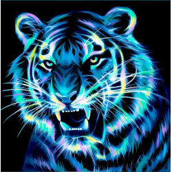 Deimantų tapybos rinkinys „Neoninis tigras“ 25*25 cm AM1868
