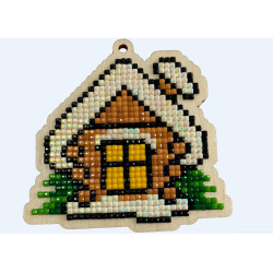 Diamond Painting kit on wooden base "Cosy house" WWP526