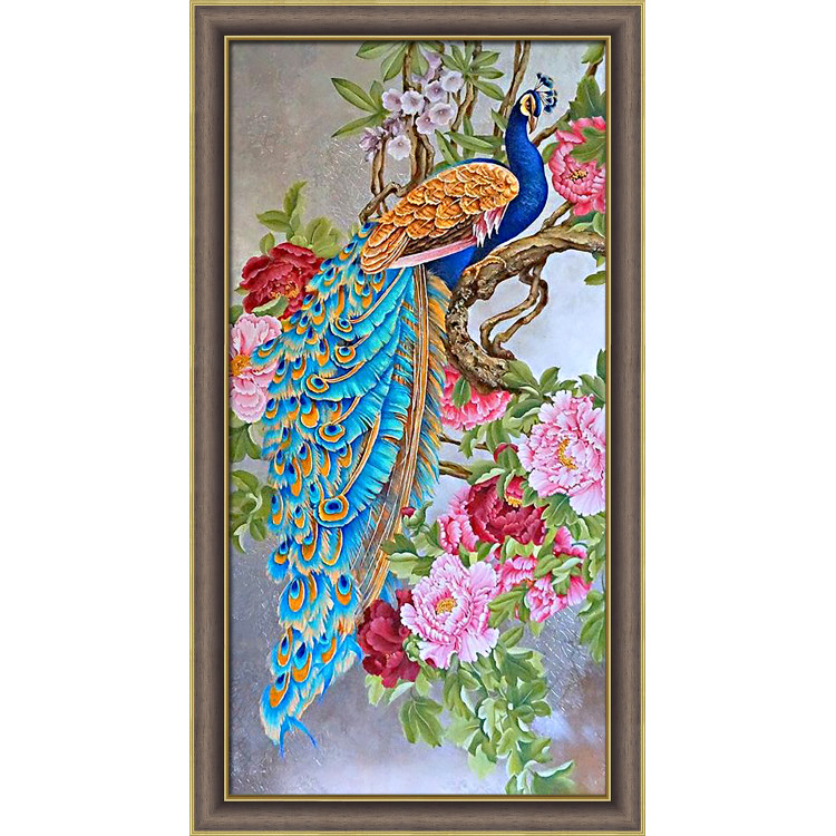 Diamond painting kit "Beautiful peacock" 30*60 cm AM4062