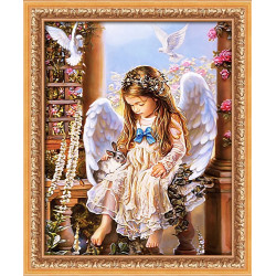 Набор для алмазной живописи "Ангел с кроликом" 40*50 см AM4027