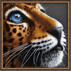 Алмазный набор "Голубоглазый леопард" 30*30 см AM4022