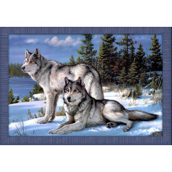 Набор для алмазной живописи "Два волка" 60*40 см AM4016