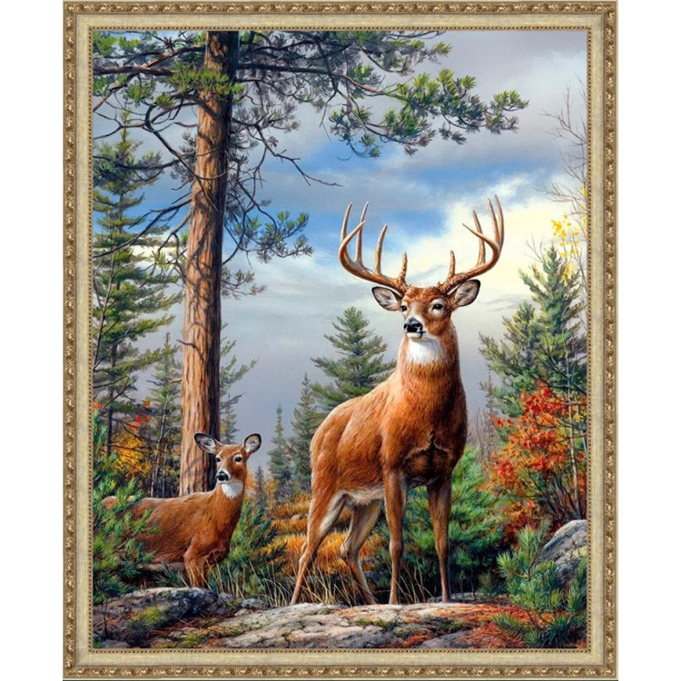 Diamond painting kit "Deer on the slope" 40*50 cm AM4008