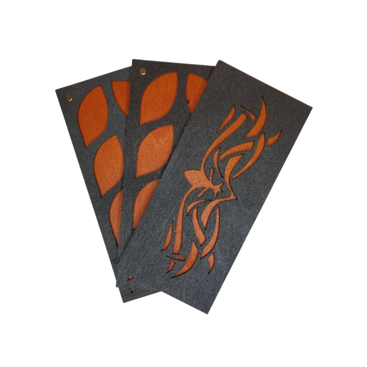 Medinė dėžutė karoliukams "Orange pattern" KF027/12-2