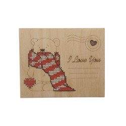 Wooden Postcard "I love you. Bear" KF022/132