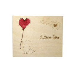 Holzpostkarte „Ich liebe dich. Elefant“ KF022/131