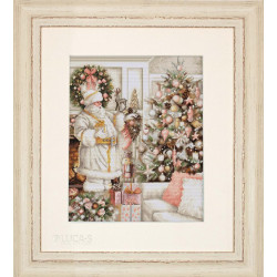 Cross stitch kit White Santa With Christmas Tree 25x32cm SBU5019