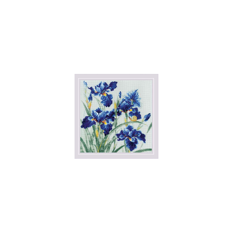 Siuvinėjimo kryželiu rinkinys Blue Irises 30x30 SR2102
