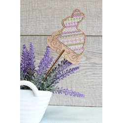 Cross-stich on wooden base "Colorful Easter" SO-078