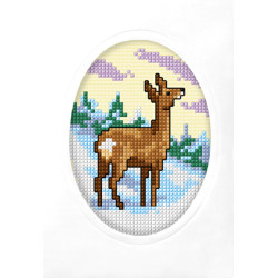 Cross stitch Handmade card "Deer" SA6299
