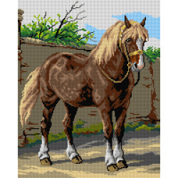 Tapestry canvas after Otto Eerelman - Draft Horse (fragment) 40x50 SA3420
