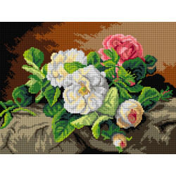 Tapestry canvas after Gerardina Jacoba van de Sande Bakhuyzen - Wild Roses  30x40 SA3422