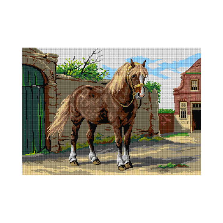 Gobeleno drobė pagal Otto Eerelmaną – „Draft Horse“ 50 x 70 SA3423