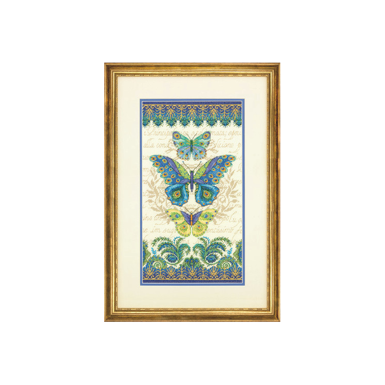 Набор для вышивки крестом. Павлиньи бабочки 20,3x31,8 см D70-35323