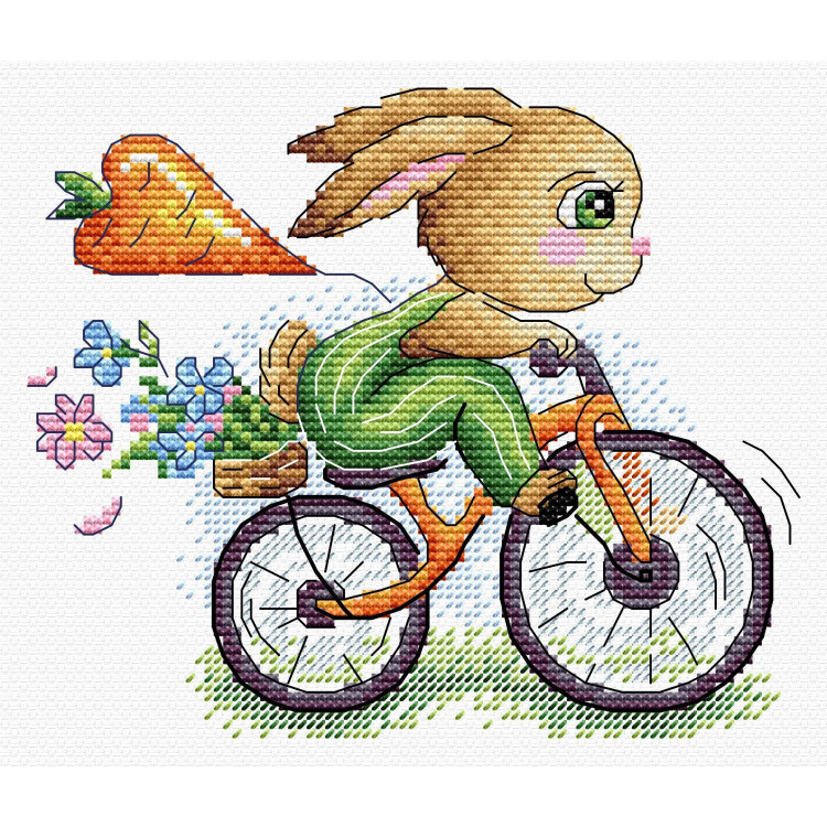 Siuvinėjimo kryželiu rinkinys „Bunny dviratininkas“ SV-804