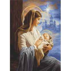 Набор для вышивки крестом Святая Мария и Младенец 29х40см SB617