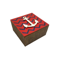 Wood box. Anchor. 10,2*10,2*5,5  KF057/19