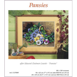 Chart for embroidery Pansies 24x30 SA2709S