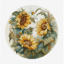 Counted Cross Stitch Kit with Hoop Included "Sunflower" SBC202