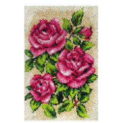 Latch-hook rug kit 50 x 74,5 cm Roses SA4235