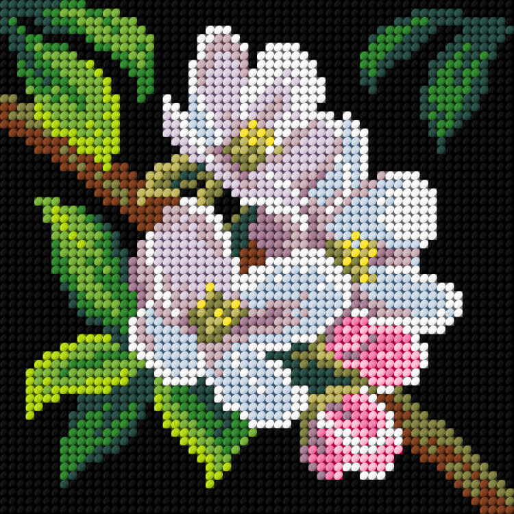 Spring Snowflakes Printed Canvas for Cross Stitch Tapestry Gobelin  Embroidery Orchidea 3462J