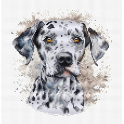 Counted Cross Stitch Kit with Hoop Included "The Dalmatian" 15x16cm SBC208