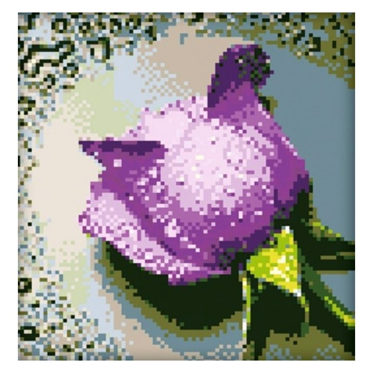 СКИДКА (Снято с производства) Набор для алмазной живописи Сиреневая роза 22х24 см AZ-16