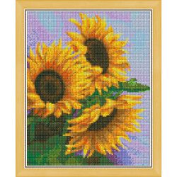 Diamond painting Kit "3 Sunflowers" 24*30 cm AM1454