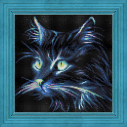 Deimantų tapybos rinkinys „Neoninis katinas“ AM1709