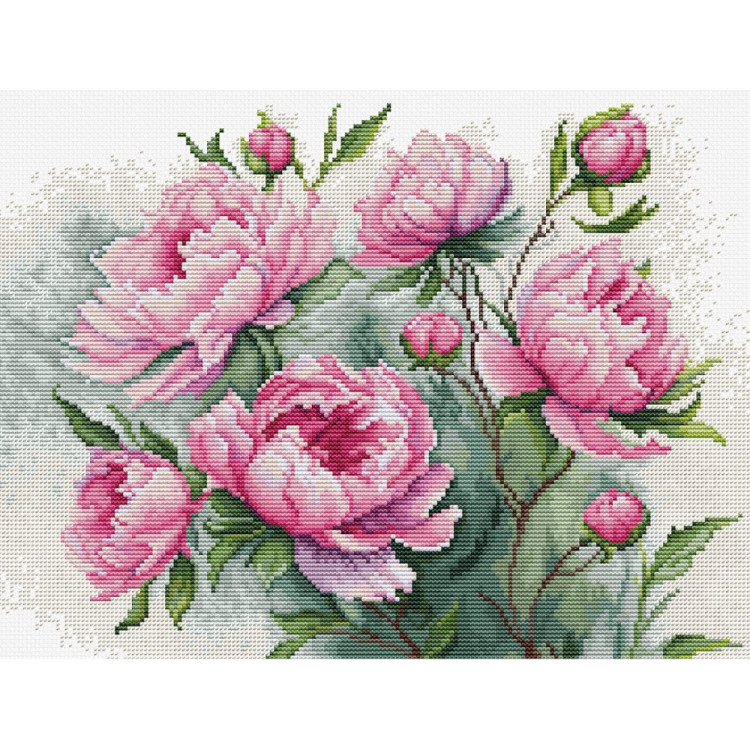 Counted Cross Stitch kit "The Charm of Peonies" 29x22cm SB7019