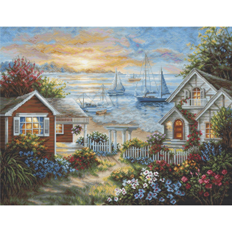 Counted Cross Stitch kit "Tranquil Seafront" 44x34cm SB619
