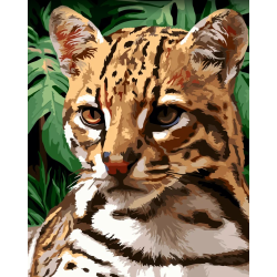 Wizardi painting by number kit. Ocelot  40x50 cm H152