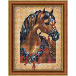 Набор для алмазной живописи арабская лошадь 30х40 см AZ-1605