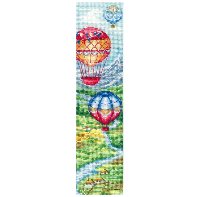 Cross stitch bookmark kit Air Balloon