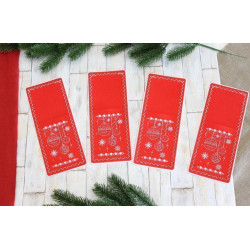 Christmas patterns. Set for serving cutlery. 4 pcs ST-1014