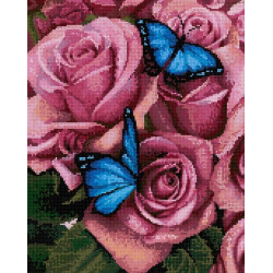 Алмазная картина с подрамником "Прекрасные розы" 40*50 см DP010