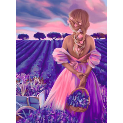 Diamond painting with subframe "Lavender paradise" 30*40 cm VA027