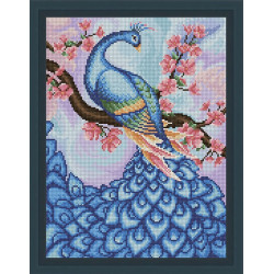 Diamond painting kit Sakura & Peacock 40х30 cm AZ-1624
