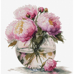 Counted Cross Stitch Kit "Bouquet of Peonies" 29x31 cm SB7028