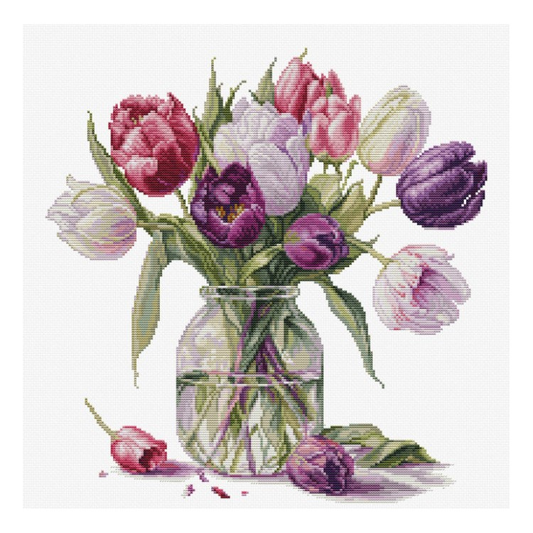 Counted Cross Stitch Kit "Bouquet of Tulips" 30x31 cm SB7029