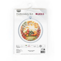 Counted Cross Stitch Kit with Hoop Included "The Autumn" 17x17 cm SBC221