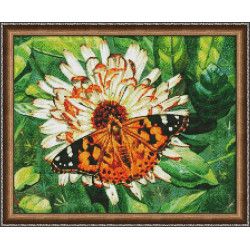 (Discontinued) Diamond painting kit Butterfly on the Flower AZ-1205
